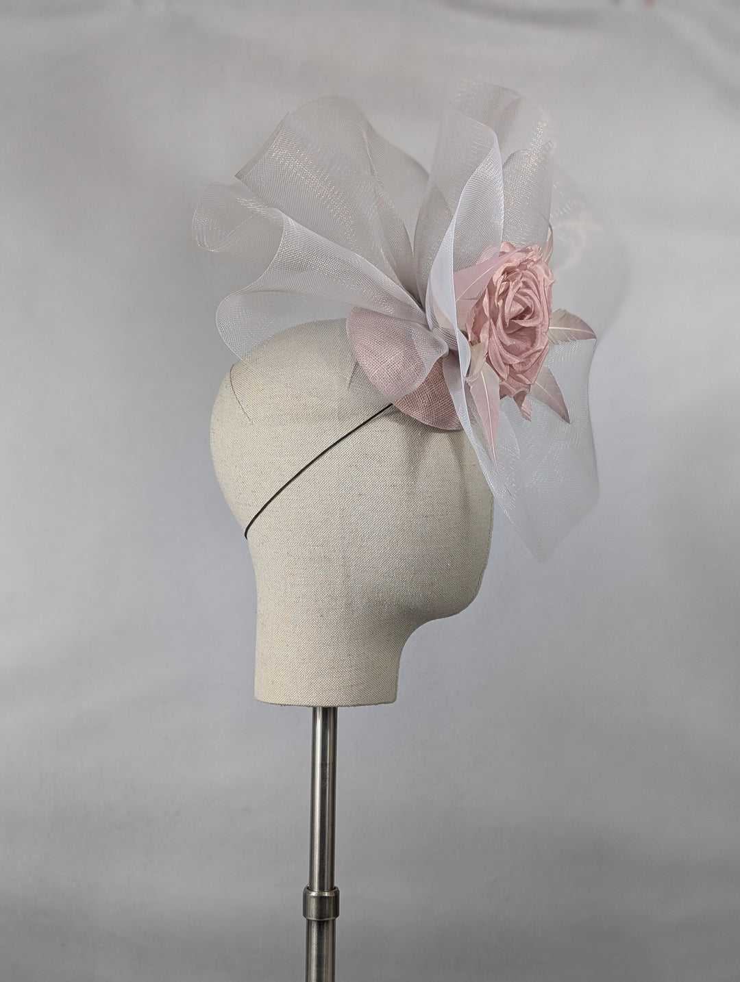 "Blush Rose" cocktail hat