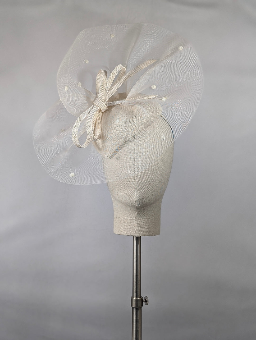 "Ivory Sweep" cocktail hat