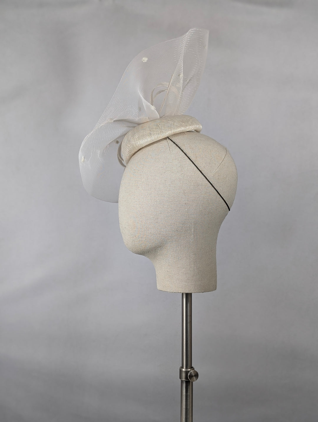 "Ivory Sweep" cocktail hat