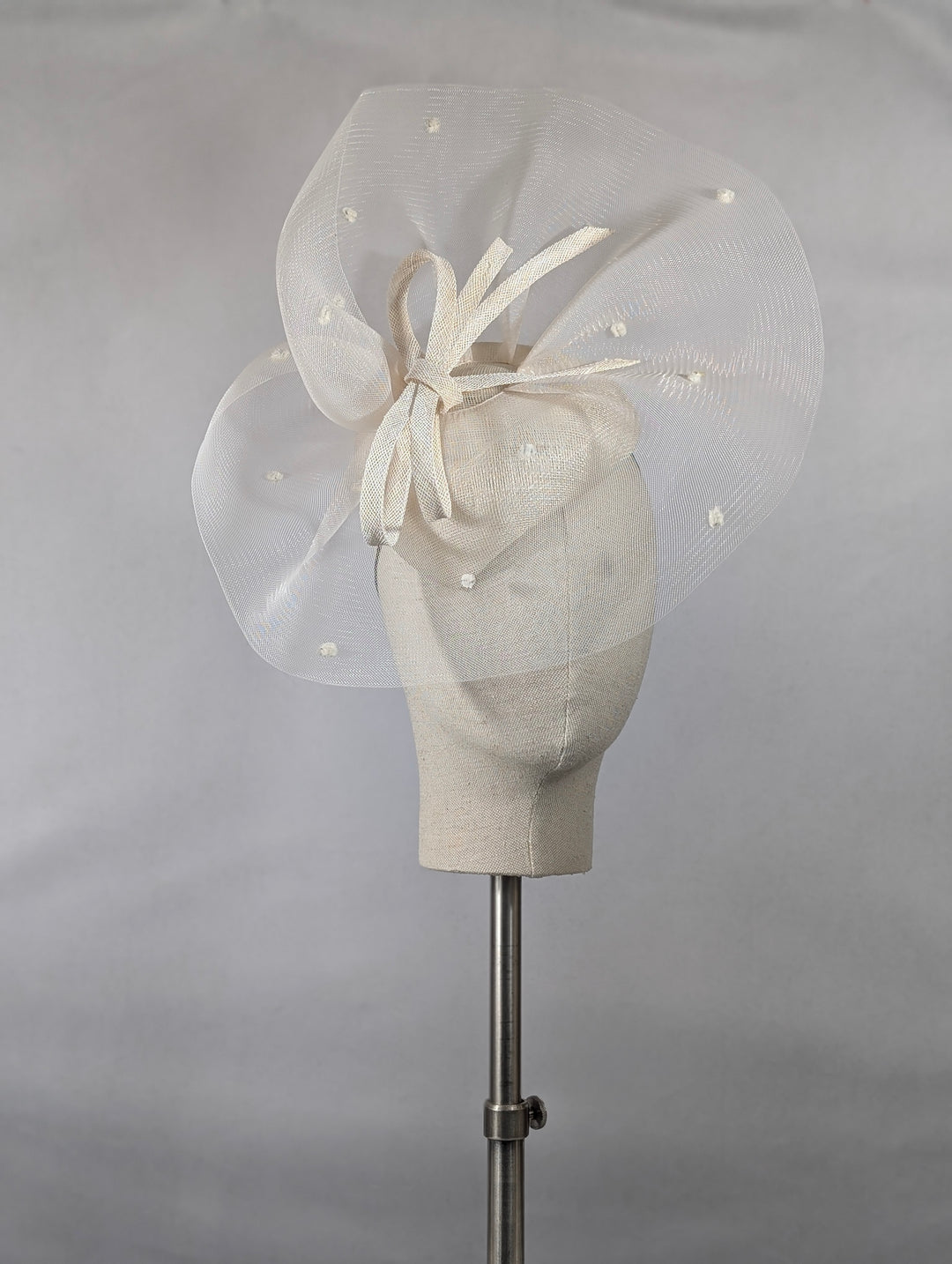 "Ivory Sweep" cocktail hat
