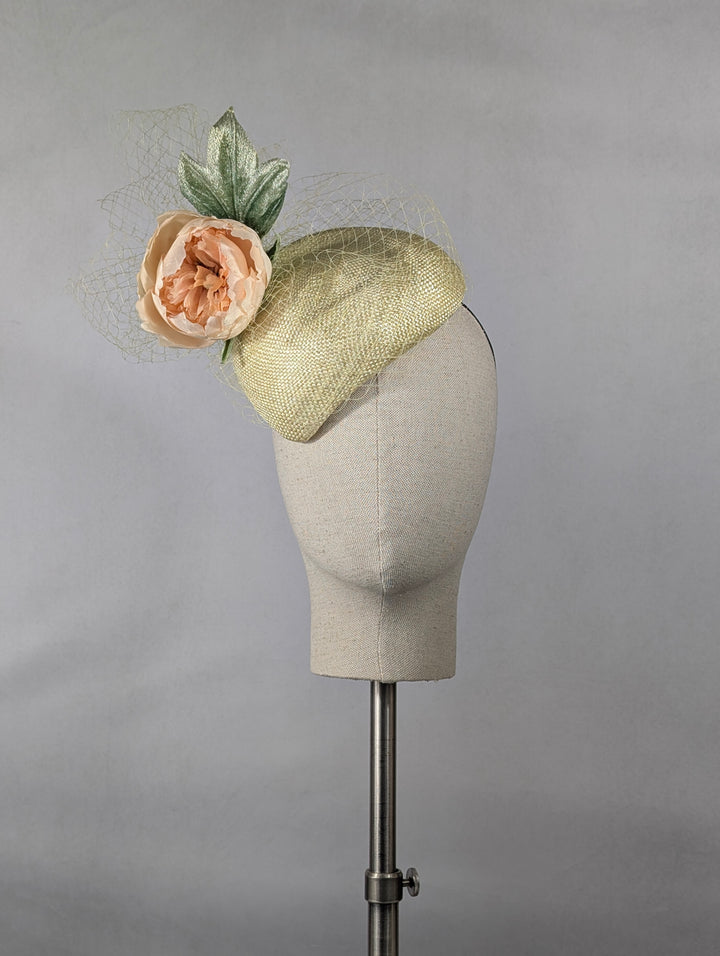 "Peach Peony" cocktail hat