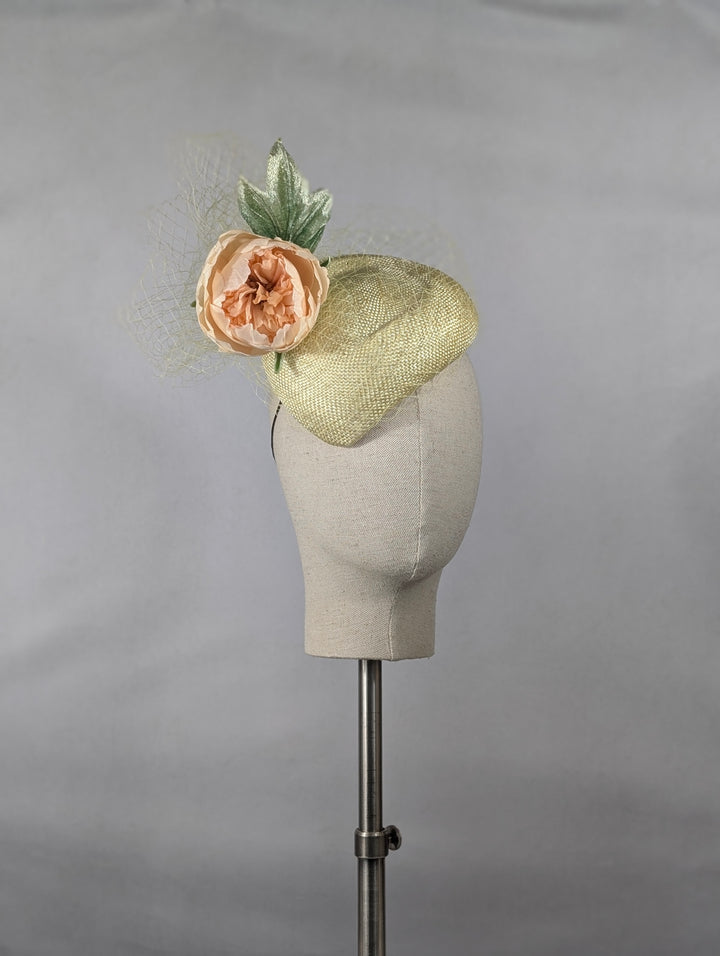 "Peach Peony" cocktail hat