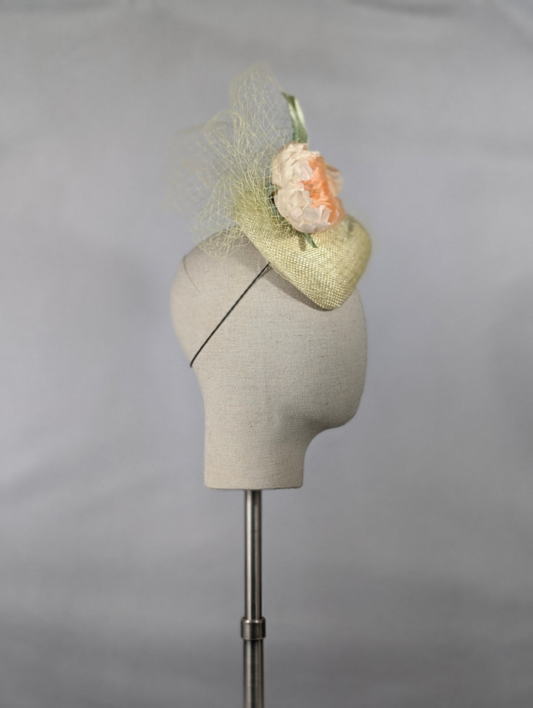 "Peach Peony" cocktail hat