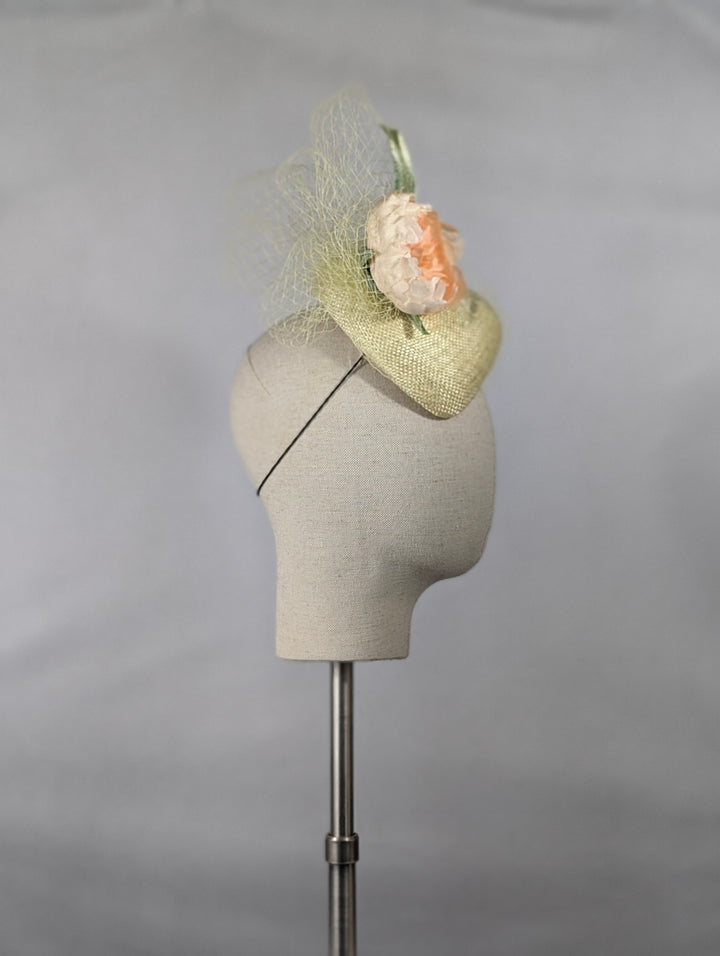 "Peach Peony" cocktail hat