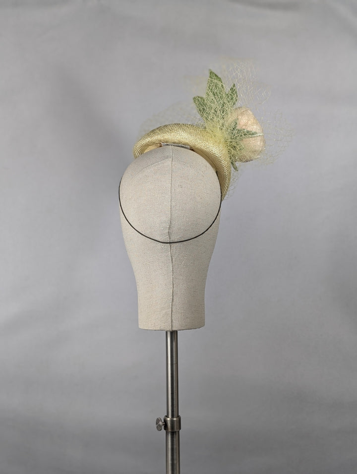 "Peach Peony" cocktail hat