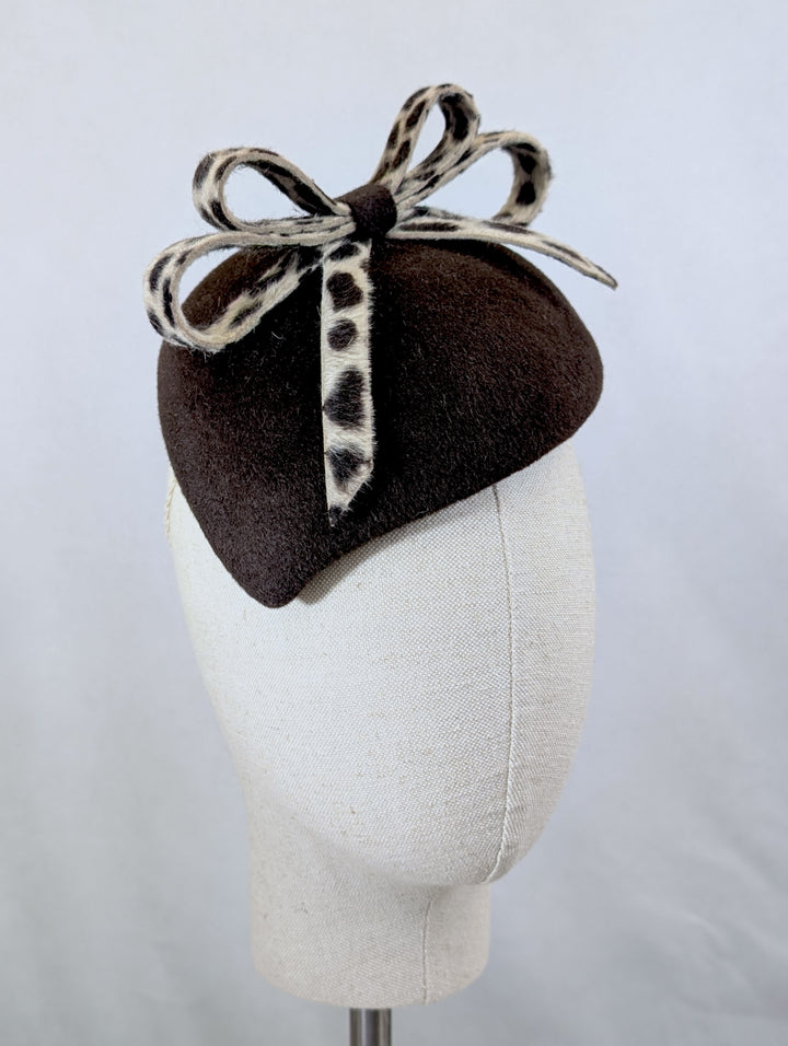 The Bowie Cocktail Hat - Animal Print Ocelot