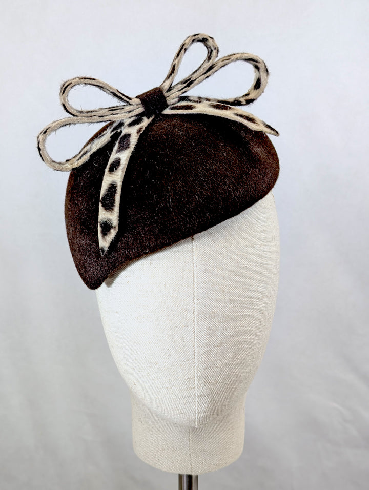 The Bowie Cocktail Hat - Animal Print Ocelot