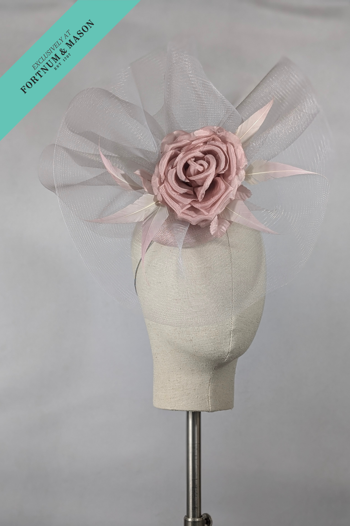 "Blush Rose" cocktail hat