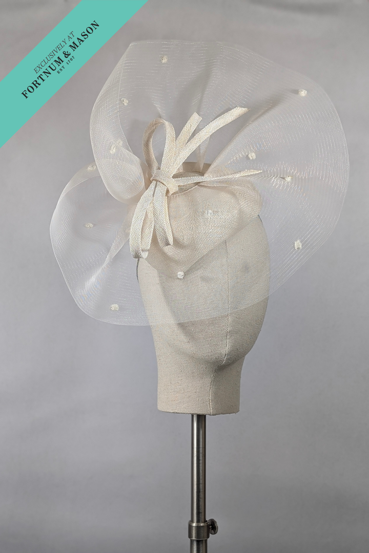 "Ivory Sweep" cocktail hat