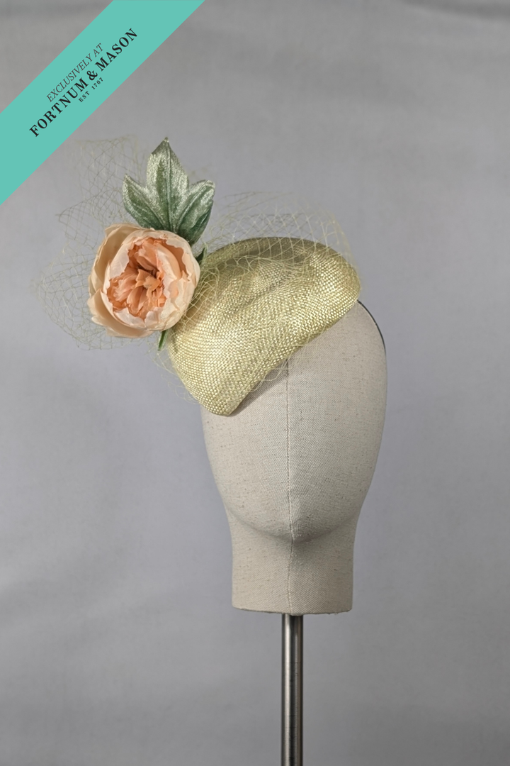 "Peach Peony" cocktail hat