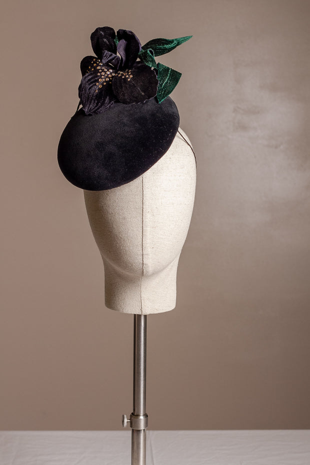 Black Iris Cocktail Hat