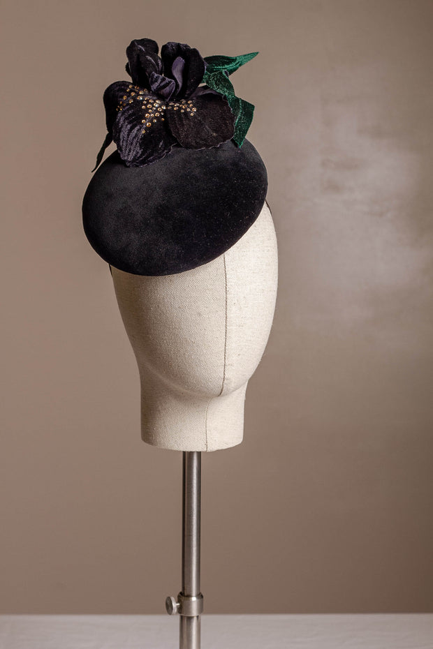 Black Iris Cocktail Hat