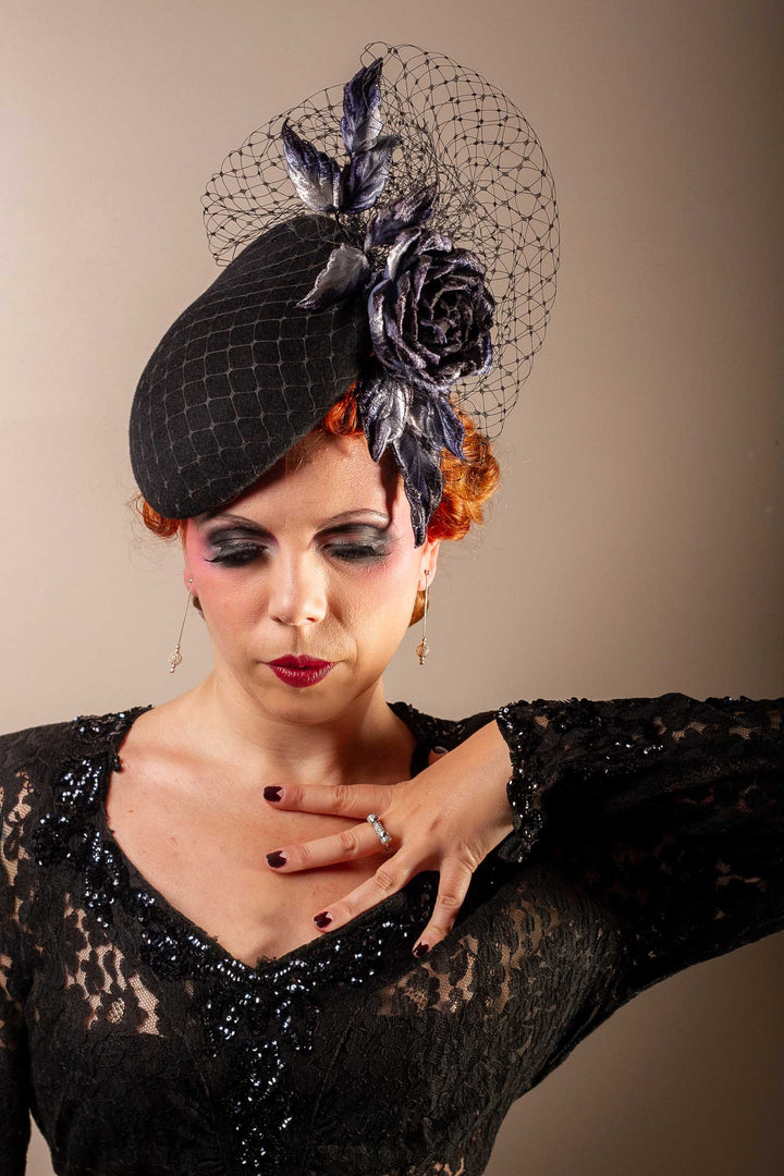 Black Susan Cocktail Hat