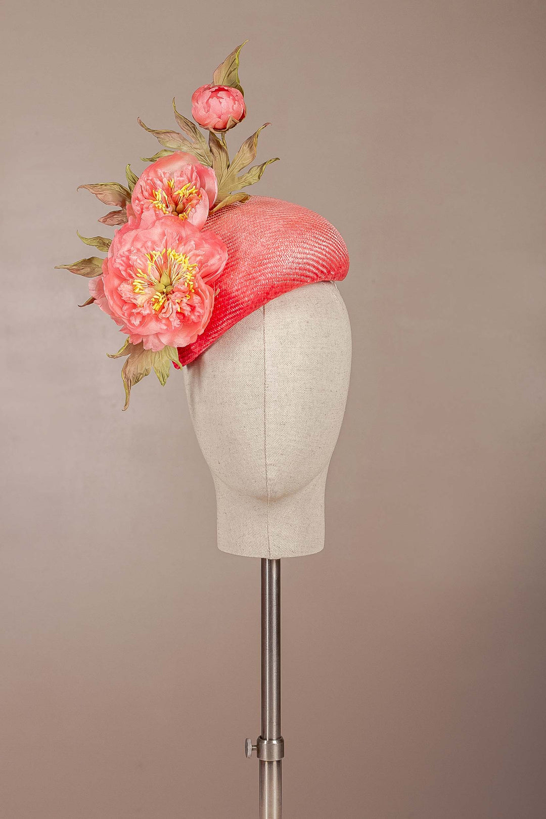 Coral Charm Cocktail Hat