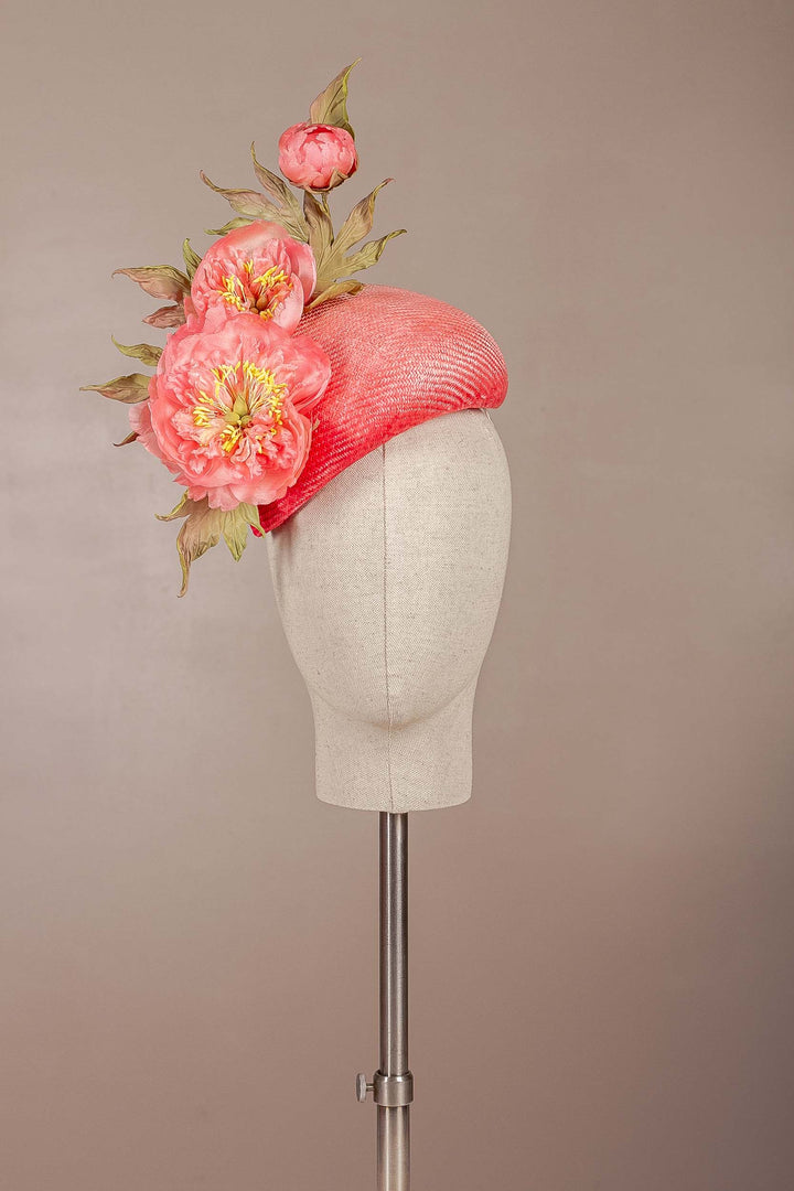 Coral Charm Cocktail Hat