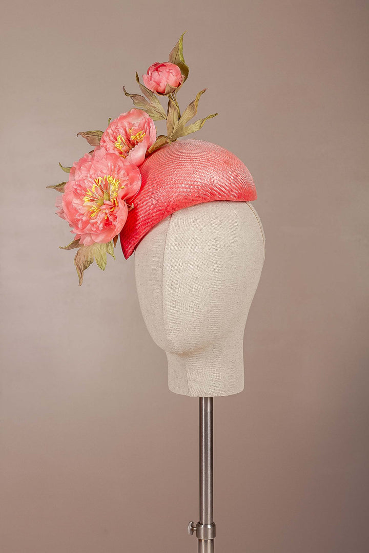 Coral Charm Cocktail Hat