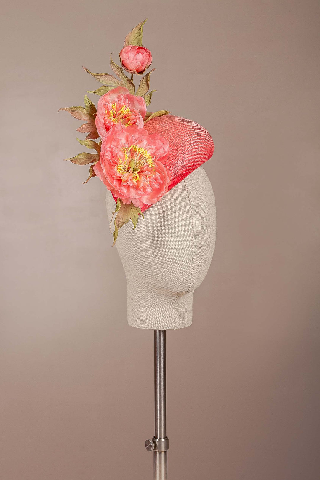 Coral Charm Cocktail Hat