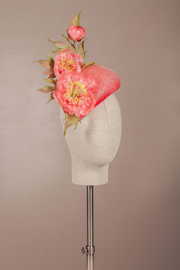 Coral Charm Cocktail Hat