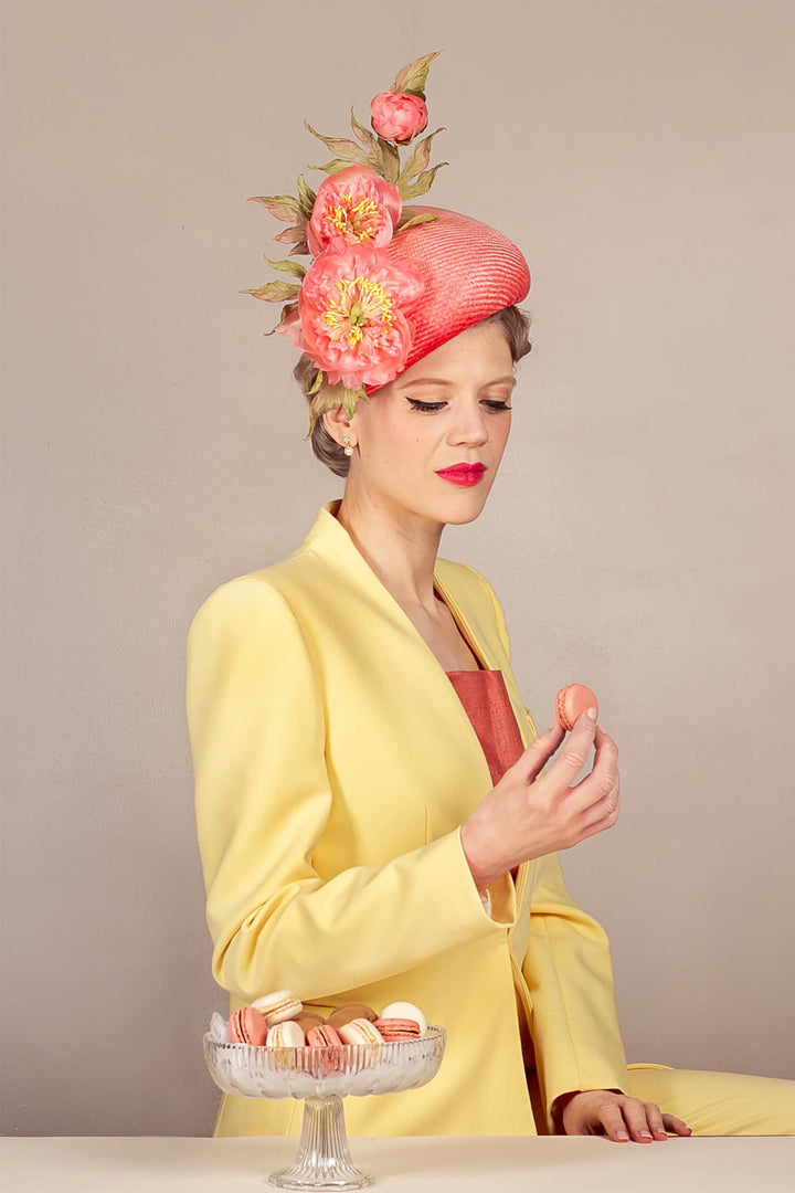 Coral Charm Cocktail Hat