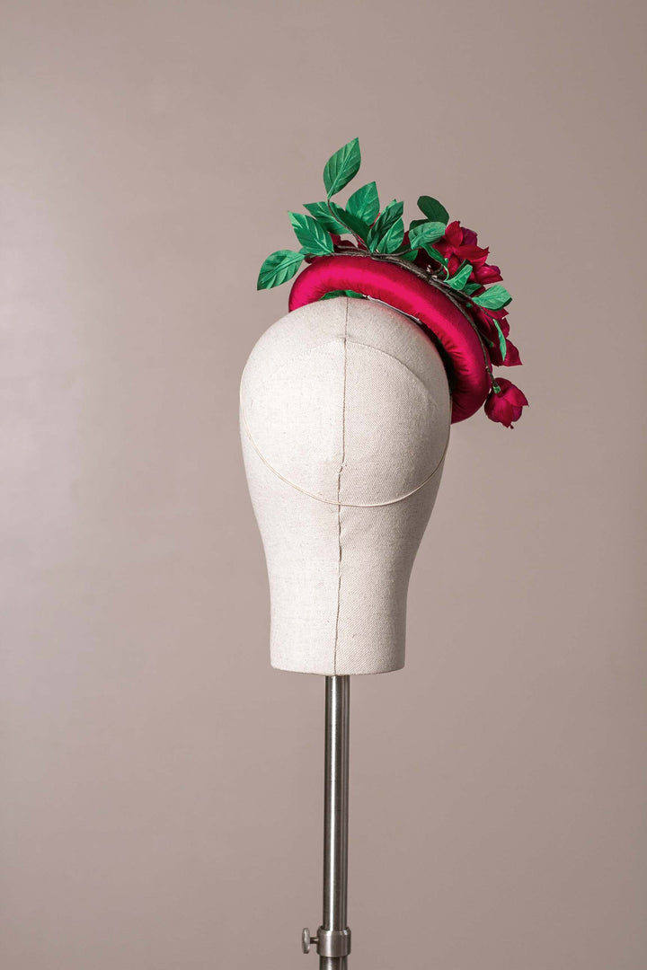 "Fuchsia" cocktail hat