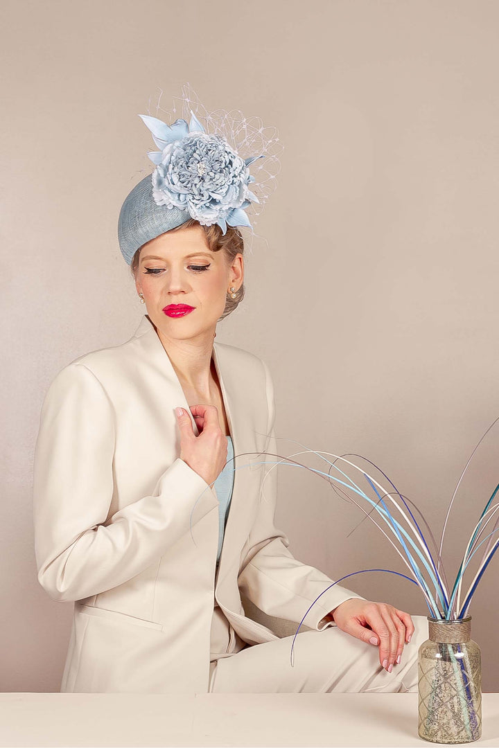 Pale Blue Fantasy Cocktail Hat