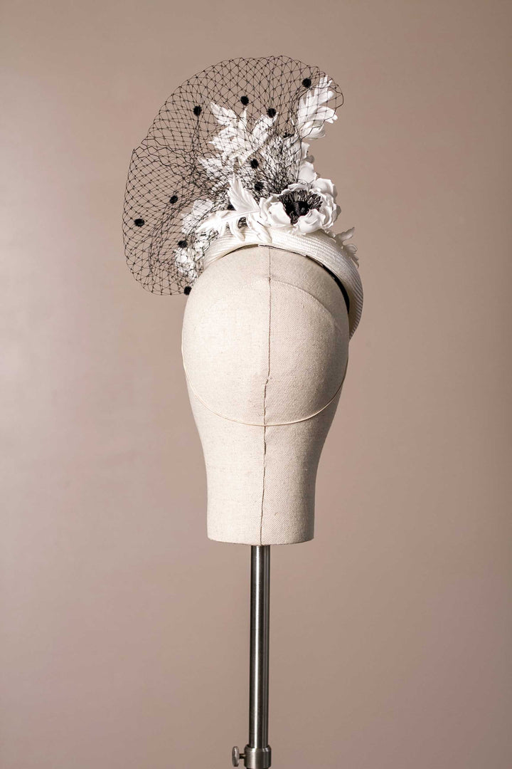 "White Anemone" cocktail hat