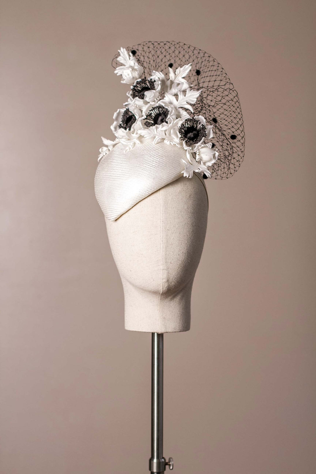 "White Anemone" cocktail hat