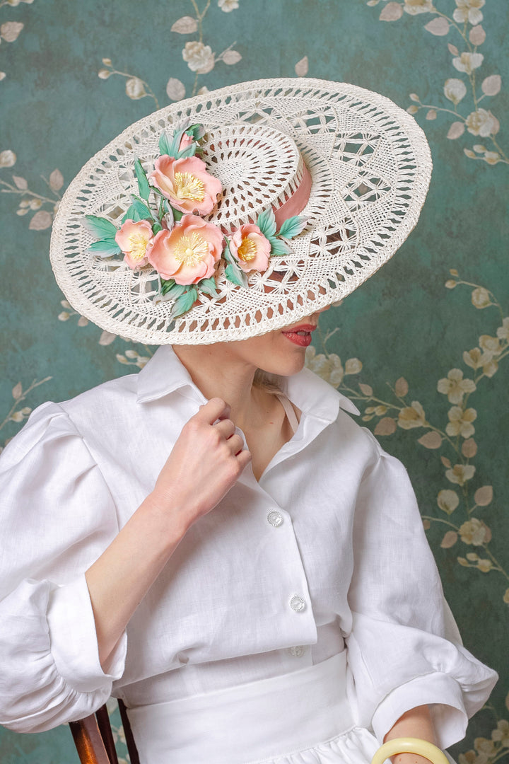 Wild Rose Boater Hat