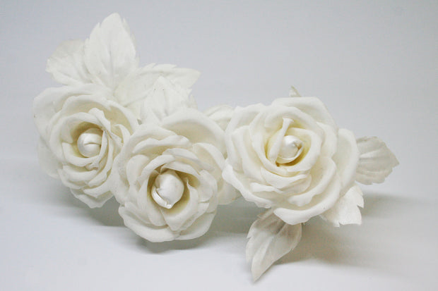 Ivory Roses Headpiece